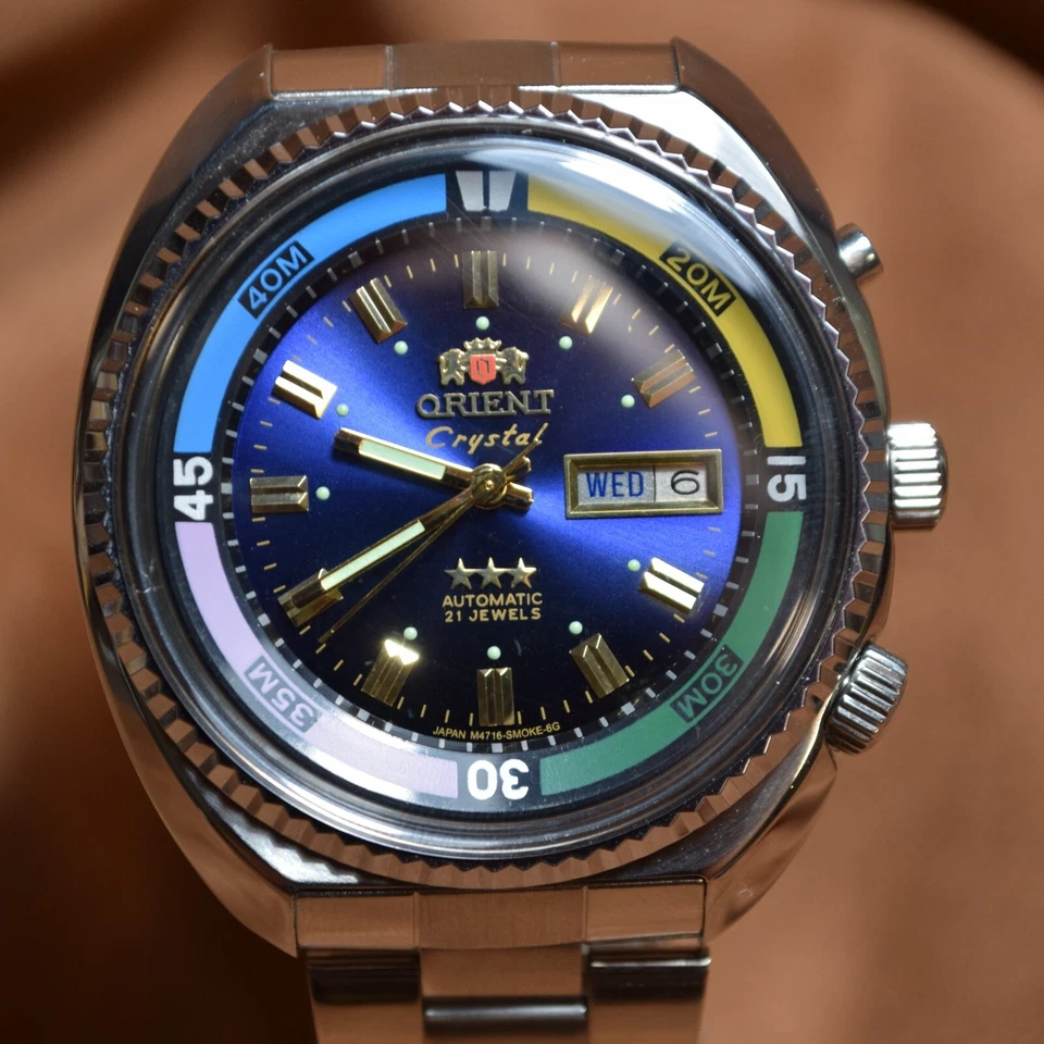 Reloj Automático Japón Orient KING DIVER KD 21 JOYAS Original Esfera Púrpura Foto 2 de 4