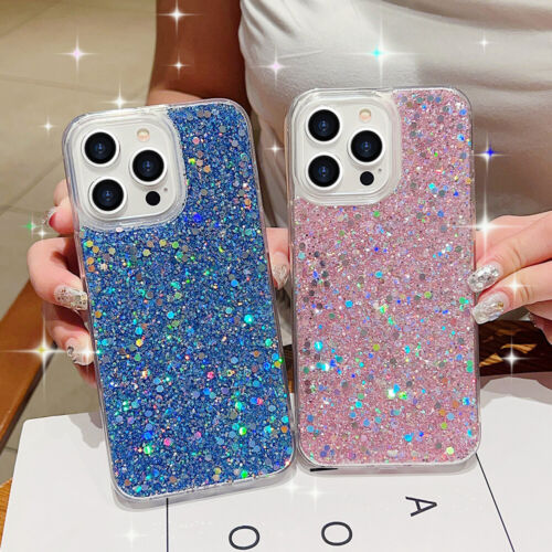Girls Cute Bling Glitter Case for iPhone 15 Pro Max 14 13 12 11 XR SE Soft Cover - Picture 3 of 26