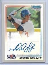 2010 BOWMAN CHROME RC MICHAEL LORENZEN SIGNED AUTO#USA-MIL #D/199 USA TEAM
