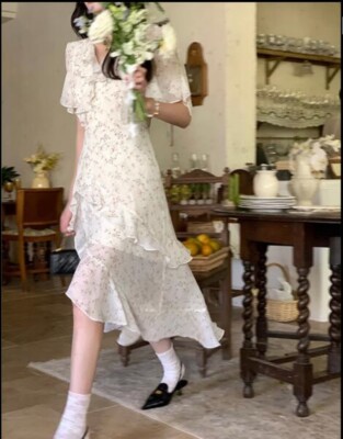 green emerald velvet dress Dewlily Summer Dress Korean Fashion Teens 20s 30s Cute Leg-lengthening main image 0