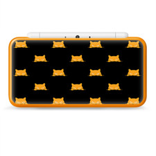 Skins Decal Wrap for Nintendo 2DS XL - sneaky cat kitten pattern gold black