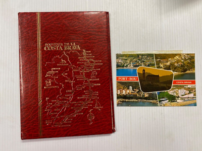 VINTAGE SOUVENIR DE LA COSTA BRAVA PHOTO ALBUM AND POST CARD LOT OF 2