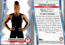 Simone Manuel #27 Silver 2020 Topps US Olympics & Paralympics Swimming