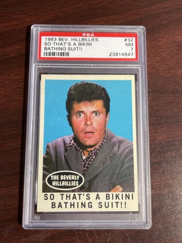 1963 Topps Beverly Hillbillies Card #32 "So That's A Bikini Bathing Suit" PSA 7 - Picture 1 of 3