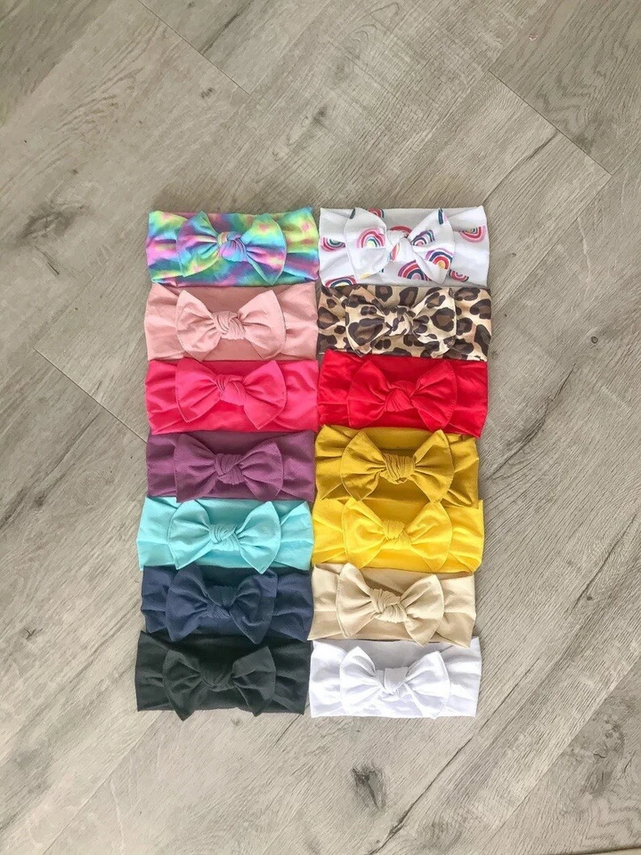 Lote de 50 diademas envolturas para lazos para el cabello, niñas pequeñas recién nacidas Foto 3 de 4