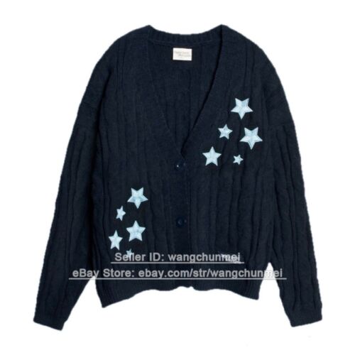 Navy Blue Knit Cardigan - Taylor Swift Midnights Collection 2024 Star Design - Picture 3 of 6