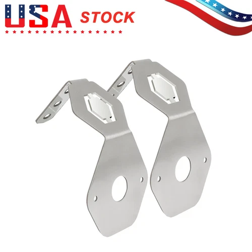 Stainless Mirror Turn Signal Angled Bracket w/ Hole For Watermelon Lights SET/2