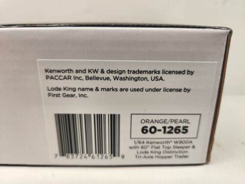 New 1/64 DCP #60-1265 Kenworth W900A 60" Flttp W/3 Axle Lode King Hopper Bottom - Picture 2 of 8