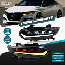 LED Headlights For Honda Accord 2018-2022 Sequential Turn Signal Red Devil Eyes