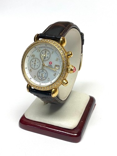 MICHALE DIAMOND BEZEL WITH ORIGYN LEATHER BAND WATCH 36mm - Picture 2 of 11