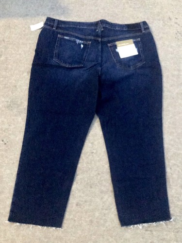 Goldie Blues Cheeky Taper Ankle Women’s Blue Stretch Jeans 22W Reg Raw Hem NWT - Picture 5 of 7