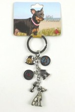 Little Gifts Mini Pinscher Dog Lover's Metal Keychain with Charms