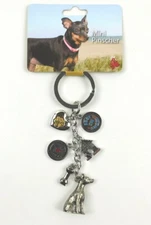 Little Gifts Mini Pinscher Dog Lover's Metal Keychain with Charms