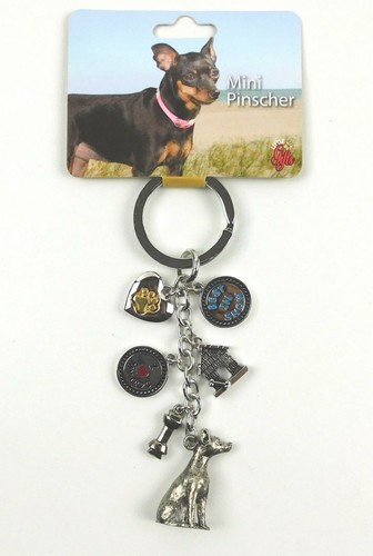 Little Gifts Mini Pinscher Dog Lover's Metal Keychain with Charms - 第 1/4 張圖片