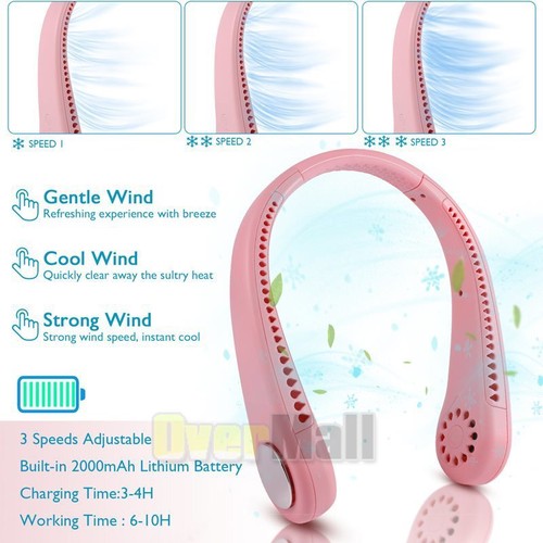 USB Portable Neck Hanging Fan Cooling Air Cooler Little Electric Air Conditioner - Picture 34 of 71