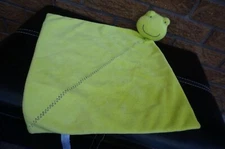 SECURITY Blanket CARTERS Kidsline LIME Green Frog Zig Zag Stitches Lovey Toy 