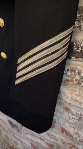 Abito vintage epoca Vietnam 1964 US Navy USNR CPO lana blu uniforme giacca e pantaloni - Foto 8 di 20