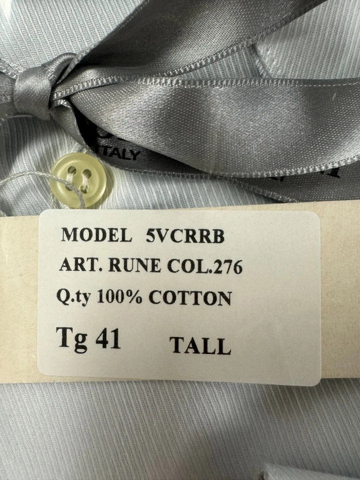 Camisa de vestir manga larga de algodón para hombre Brandolini talla 41/16 ALTA, GRANDE Foto 3 de 3