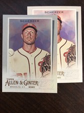 2020 Topps Allen and Ginter Hot Box Silver & Base #100 Max Scherzer Nationals