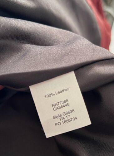 J CREW Collection Sz L washed Leather Motorcycle Jacket FW 2018 brick red - Picture 8 of 8