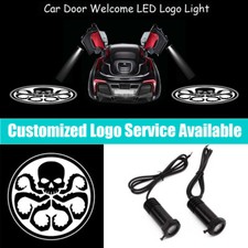 2pcs Black Octopus Skull Hydra Logo Car Door Welcome Laser Led Light Projectors