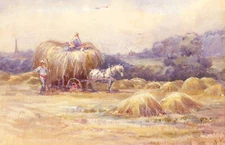 F.L - Early 20th Century Watercolour, The Hay Cart