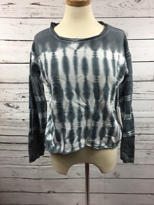Vicinity Tie Dye Shirt Women's Small Long Sleeve Round Neck Gray White MSRP $79