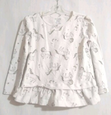 24 month Carter girl long sleeve unicorn white shirt