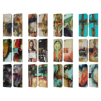 MICHEL KECK RELIGIOUS ABSTRACT LEATHER BOOK CASE FOR APPLE iPOD TOUCH MP3