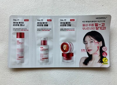 MEDIPEEL+ Retinol Collagen Lifting 3 step sample (toner, ampoule, & cream)
