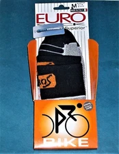 New in Box-Euro Bike "Cool Max" Socks-Black-Quarter Size Medium-Men 7-9, W 8-10