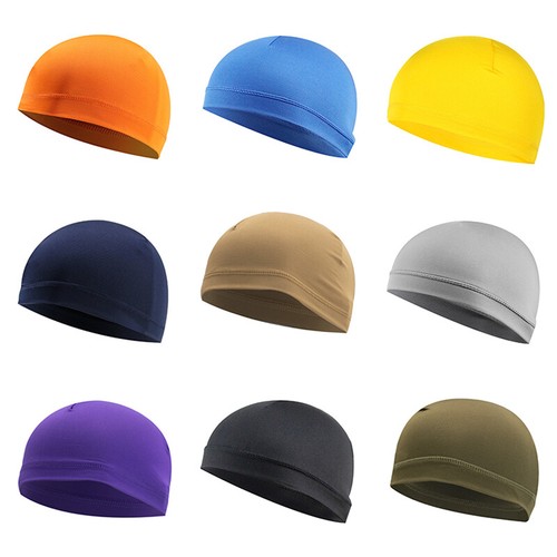 Moisture Sweat Wicking Cooling Bald Dome Skull Cap Helmet Liner Sport Beanie Hat - Picture 2 of 22