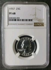 1957 Proof 25c Washington Silver Quarter Dollar NGC PF68