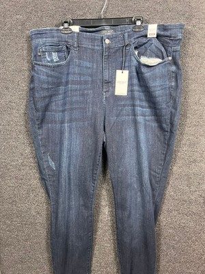 Judy Blue Skinny Jeans Women s Size 24W Blue Dark Wash JB82340DK Roll Cuffed NWT