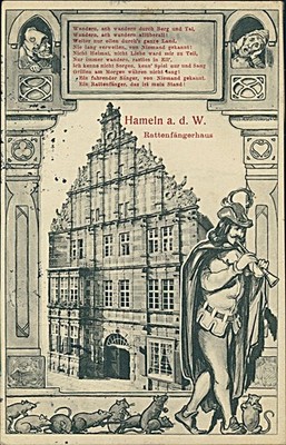 Ansichtskarte Nordrhein-Westfalen (b249) Hameln a.d. W. Rattenfängerhaus 1913