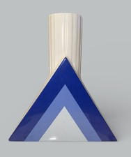 Jonathan Adler Now House Geometric Ceramic Vase Blue White Memphis Postmodern
