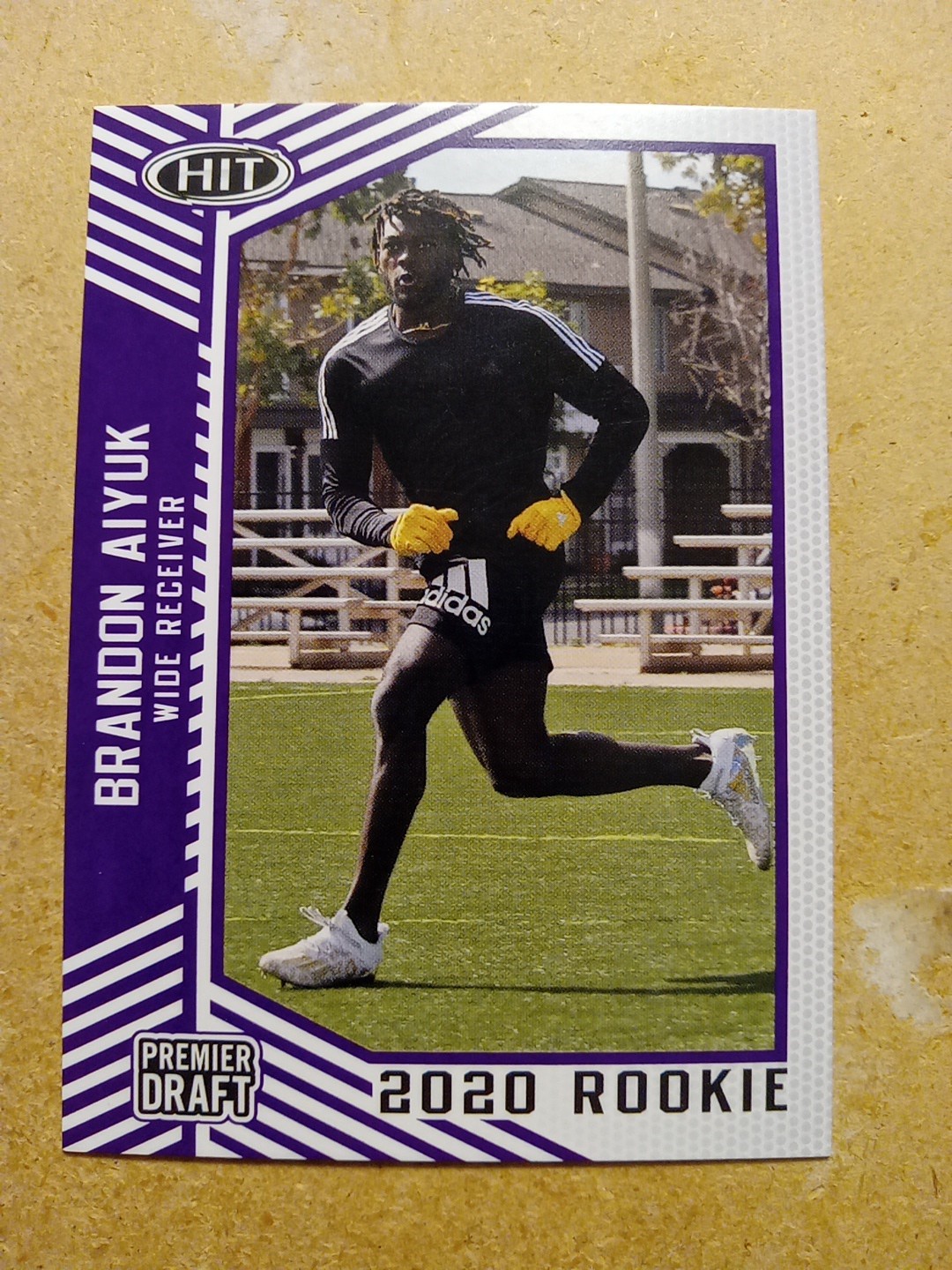2020 Sage Hit Premier Draft Purple Brandon Aiyuk RC #80