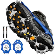 Crampons Ice Cleats Traction Snow Grips for Boots Shoes Men Women Anti Slip 19 S