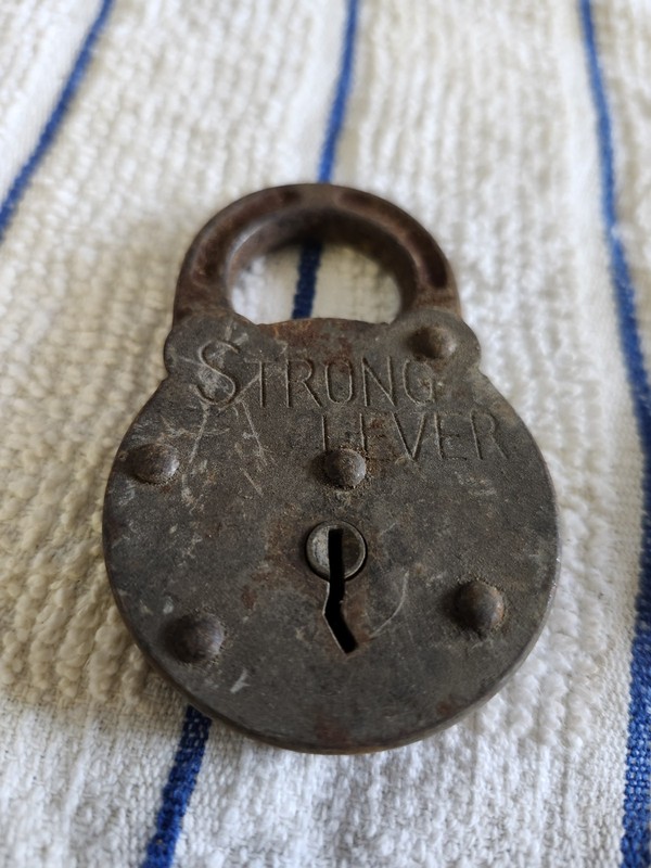Old Vintage Antique Strong Lever  Padlock. No Keys 
