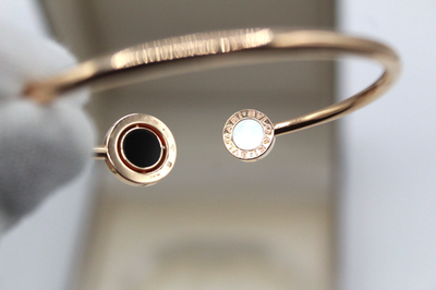 Bvlgari Multi Gemstone Flip Cuff Bracelet 18K Rose Gold (Medium