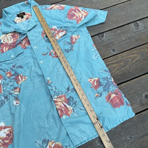 Billabong x Wrangler camicia con bottoni uomo grande blu hawaiano floreale estate - Foto 6 di 7