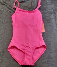 Capezio Camisole Leotard w/Adjustable Straps Hot Pink Scoop Front V-back SZ SC