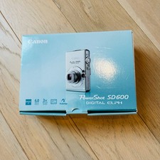 Canon PowerShot SD600 Digital Elph Camera Box Manuels Cord ONLY *NO Camera* 