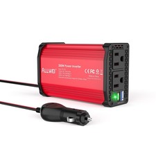ALLWEI 300W Car Power Inverter DC 12V to 110V AC Outlet w/ USB-C  USB-A