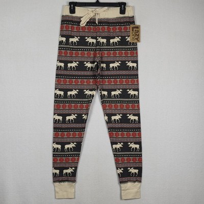 NWT Lazy One PJ Legging  Moose Fair Isle Lounge Pants Women M  30'' Inseam