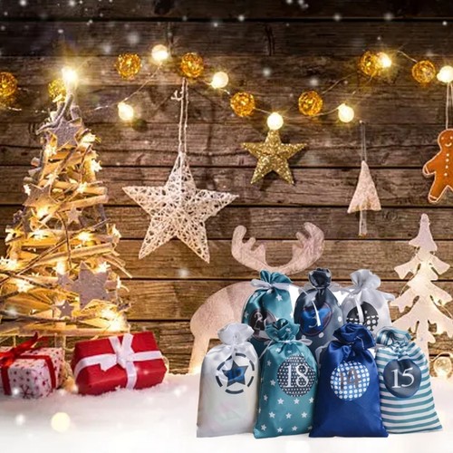 24 Christmas Countdown Bags Advent Calendar Advent Calendar for Filling Gift Bag - Picture 3 of 8