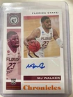 MJ Walker 2021 Panini Chronicles Draft Picks Autograph Rookie RC FSU