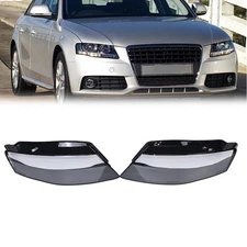2PCS For 2009-2012 Audi A4 Left & Right Headlamp Cover Headlight Lens Cover