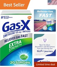 20 Count Extra Strength Simethicone Gas Relief Softgels for Fast Bloating Relief