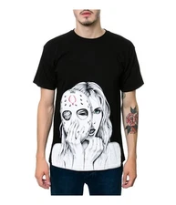 ROOK Mens The Hockey Mask Graphic T-Shirt, Black, Small